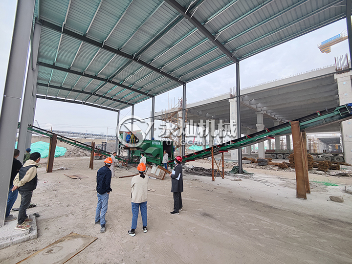 浙江宁波建筑垃圾分拣设备生产现场